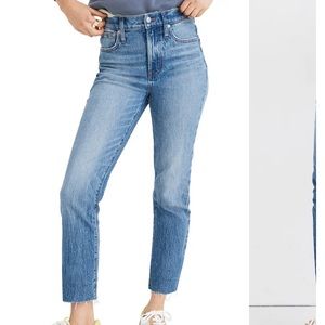 Madewell Perfect Vintage in size 32, Enmore Wash Raw Hem Straight leg mom jeans